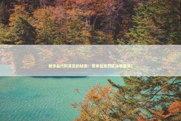 奢侈品代购背后的秘密：原单货源到底从哪里来？